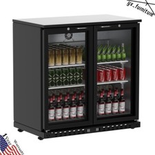 7.4 Cu.Ft Back Bar Cooler Under Counter Beverage Refrigerator 35.4"W 2 Doors