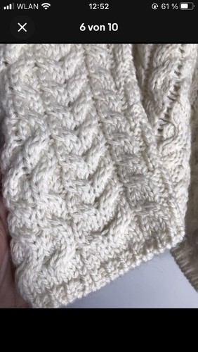 Aran Sweater Market Ireland Damen Dickes Strick Jacke Neu Gr M Creme 100% Wolle - Bild 6 von 10