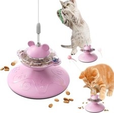 Pet Cat Puzzle Interactive fun Toys w/ Cat Teaser Wand ,Treat Food Dispensing