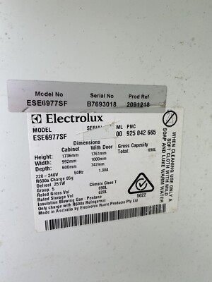 Electrolux ESE6977SF side by side double door fridge freezer