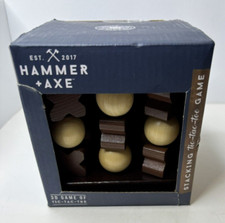 Hammer + Axe 3D Tic-Tac-Toe Game Wood Stacking  In Original Sealed Box