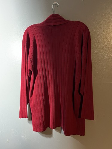August Max Woman Plus Size 1X Red Cardigan Open Front NWT - Picture 10 of 11