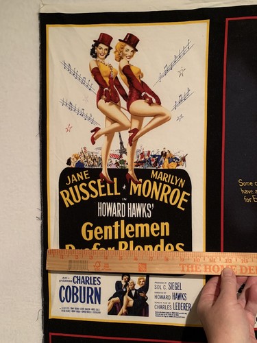 Pannello tessuto vintage Marilyn Monroe icona Hollywood Robert Kaufman 1985 serie cinema - Foto 12 di 15