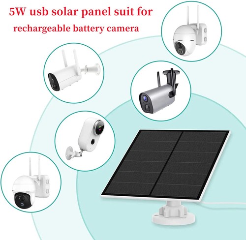 5W Solar Panel for Wireless Security Camera Outdoor - USB C & Micro USB Compa... - Picture 4 of 8