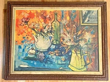 Regis De Bouvier De Cachard "LES CHARDONS" 1964 Oil Painting on Canvas -Rare Art