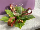 YANKEE CANDLE GARLAND RIBBON CHRISTMAS HOLIDAY TART WARMER 8" X 3"