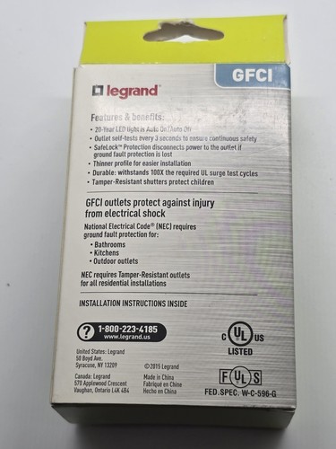 Legrand Radiant 1597TRNICC4 15A GFCI Outlet Self-Test TR Duplex Nickel - Picture 4 of 7