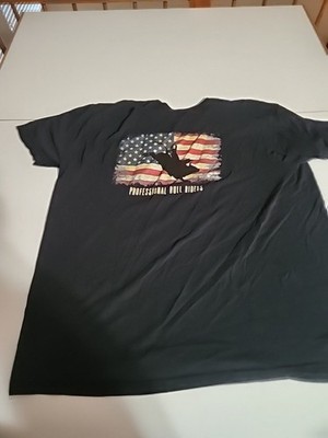 Professional Bull Riders Shirt Mens 2XL Black American Flag PBR Rodeo Cowboy Tee