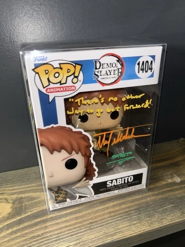 Signed Funko Pop Demon Slayer Anime SABITO #1404 Max MITTELMAN Coa quote