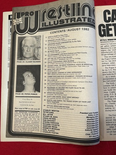 5 Issues 1982 Pro Wrestling Illustrated August Thru December Magazines 43 years - Imagen 3 de 19