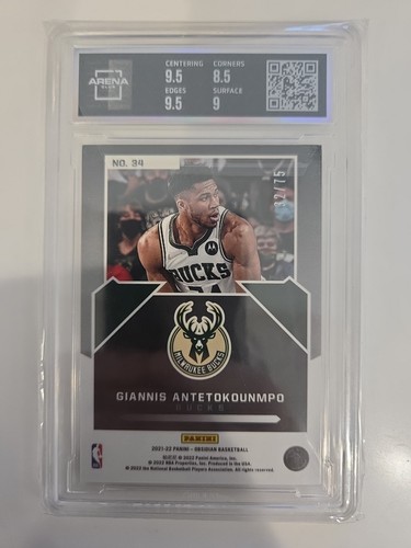 Giannis Antetokounmpo 2021-22 Panini Obsidian Magnitude EE Purple #34. 32/75 - Bild 2 von 2