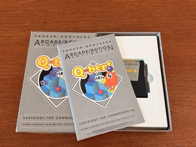 Q*bert Commodore 64 Complete Box With Manual And Cartridge C64 Parker Brothers