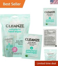 Antibacterial Hand Wipes with Aloe - 50 Individual Packs for Maximum Cleanliness