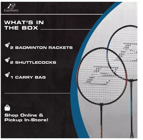 Juego de raquetas de bádminton EastPoint Sports para 2 jugadores; contiene 2 raquetas con templado - Imagen 2 de 4