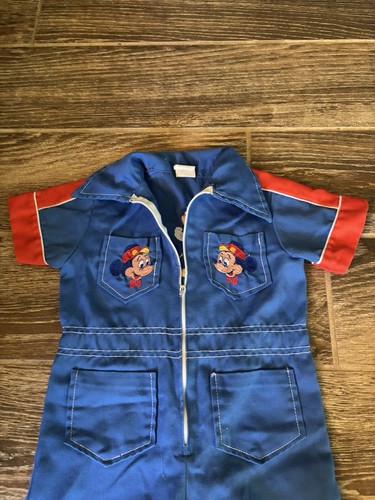 Vtg 1978 Childs Mickey Mouse Mechanic Flare Jumpsuit Coveralls Disney Children - Picture 2 of 11