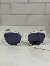 Cole Haan Sunglasses Round White Blue C6046 82 Classic Retro 57-19-140 New