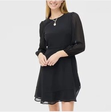 NWT JCREW Black A-Line Flounce Hem Dress Size 8 BY478
