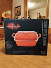 Hell's Kitchen Burnt Orange 2.5 QT Enameled Stoneware Covered Casserole Dish New