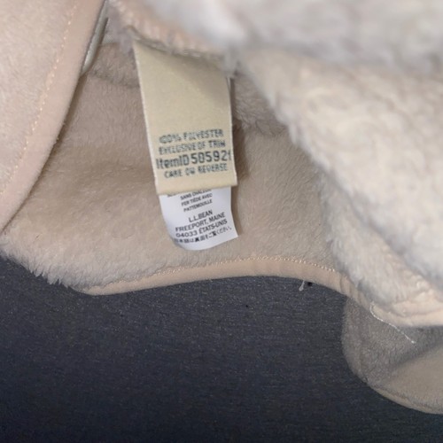 L.L. Bean Damen Pullover Fleece L PET Creme Beige Druckknopf Sherpa Viertel Druckknopf - Bild 10 von 11