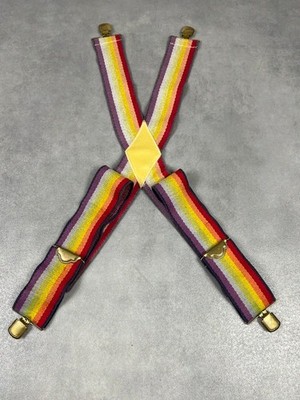 Vintage Hosenträger Archiv Streifen mehrfarbig Handarbeit Baumwolle Unisex Ref: 920