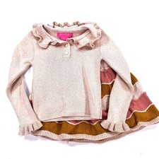 Isaac Mizrahi Kids Sweater Top Skirt Set Ruffle Collar Knit Outfit
