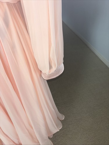 1950 Dress Peach, Nordstrom WAYNE & CLARK Vintage, Flowy Dress With Scarf New - Picture 3 of 11