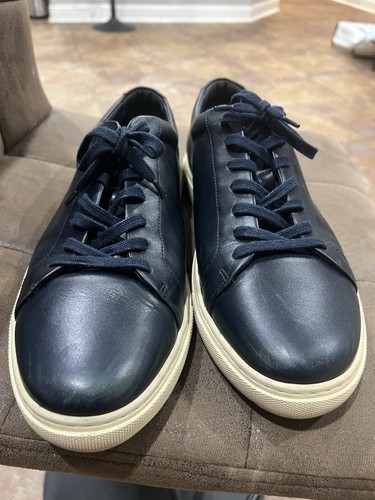 Scarpe Allen Edmonds Canal Court Uomo 12 D Sneakers Blu Pelle Stringate Casual - Foto 2 di 8