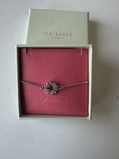 TED BAKER BRACELET SILVER TONED Clear Crystal Pendant  £35 NEW