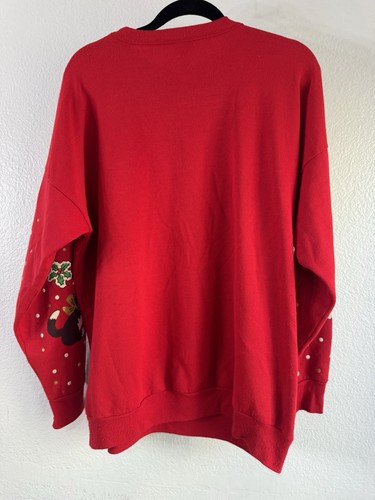 Felpa Vintage Natale su Mainstreet Gatto Brutto Villaggio Natale Taglia 18W USA - Foto 5 di 11