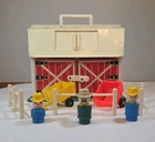 Vintage Fisher Price Little People #915 Play Family Farm People Trailers Fence