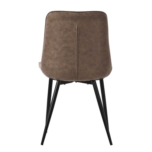 Juego 6x sillas de comedor sillón polipiel marrón diseño ergonómico moderno - Imagen 4 de 7
