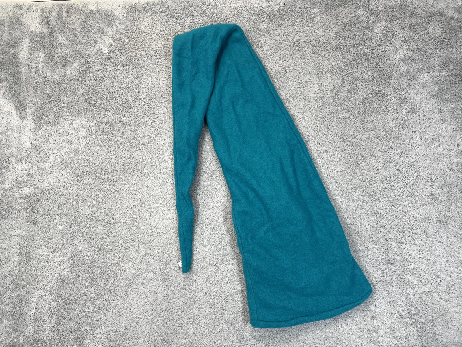 Vintage Turtle Fur Beanie OS Aqua 52'' Long Hat Neck Warmer Scarf USA Made Rare