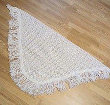 Granny Shawl Women's White Open Knit Cover-up Shoulder Wrap One Size 58 Inch