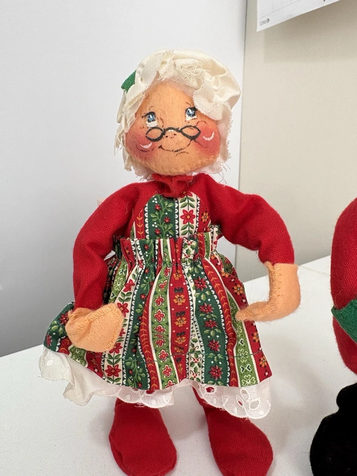 Muñecas Annalee Mobilitee, Mr. & Mrs. Santa Claus 1963 Hechas en EE. UU. Foto 4 de 4