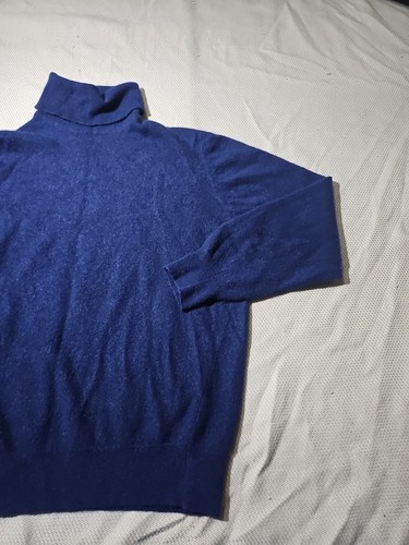 Suéter De Colección Brooks Brothers Para Mujer Grande Azul 100% Cachemira Escocia Cuello Alto - Imagen 4 de 12