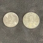 2 coins one auction -  1889 Morgan  and 1987 Silver Eagle