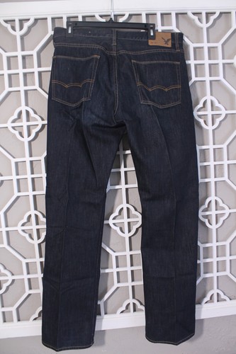 American Eagle Jeans Mens 34 Blue Dark Wash Denim Pants Original Straight 34x34 - Picture 15 of 15