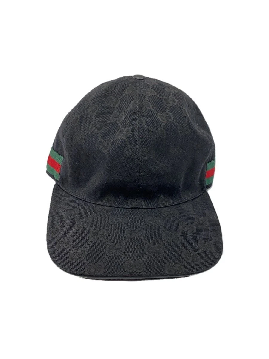 Casquette de baseball ceinture en cuir motif GUCCI GG M toile BLK motif intégral homme