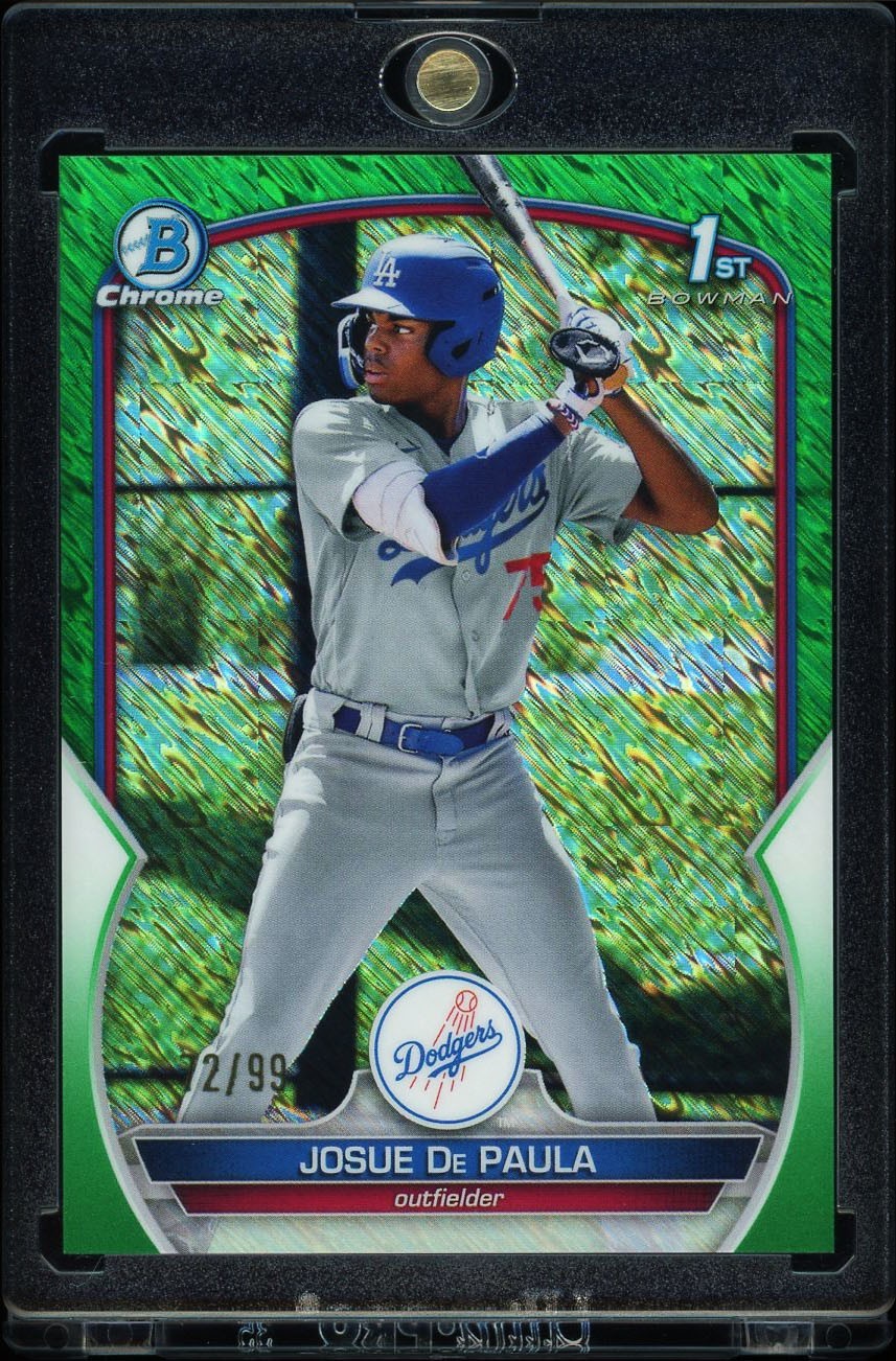 Josue De Paula 2023 Bowman Chrome #BCP-111 1st Green Shimmer Refractor /99