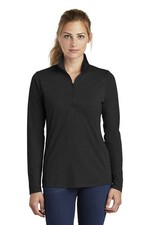 Sport-Tek LST407 Womens PosiCharge Lightweight TriBlend Wicking 1/4 Zip Pullover