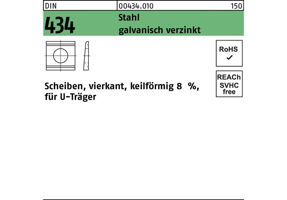 Рейхер U-Scheibe DIN 434 vierkant keilförmig 11 сталелитейный завод в Германии...