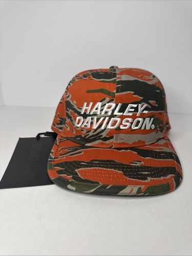 Harley Davidson Motocicleta CARRERAS Sombrero Snapback Naranja Camuflaje Caza Hombres Ajuste