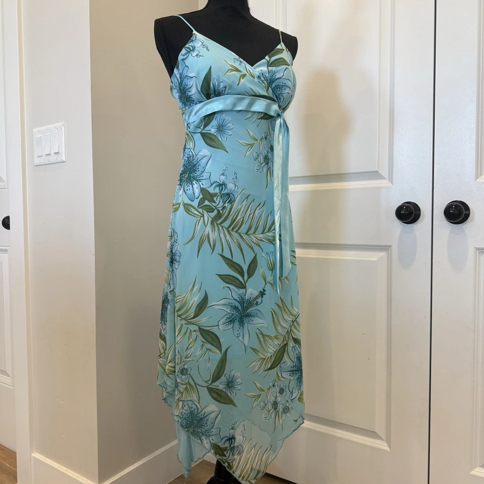 De Colección Y2K Studio Talla Y S/5 Azul Floral Solero Midi Fairycore Vestido Correa Acolchada Foto 2 de 4