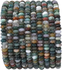 Natural Indian Agate Disk Stone Beads 4x2mm 160pcs Rondelle Loose Semi Gemstone 