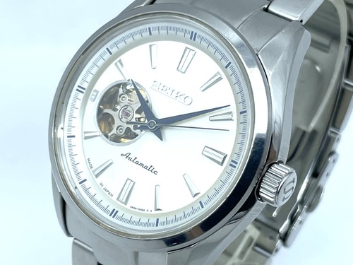 SEIKO PRESAGE Automatic Watch Open heart Silver 4R38-00S0 Need to adjust MOV - Picture 2 of 17