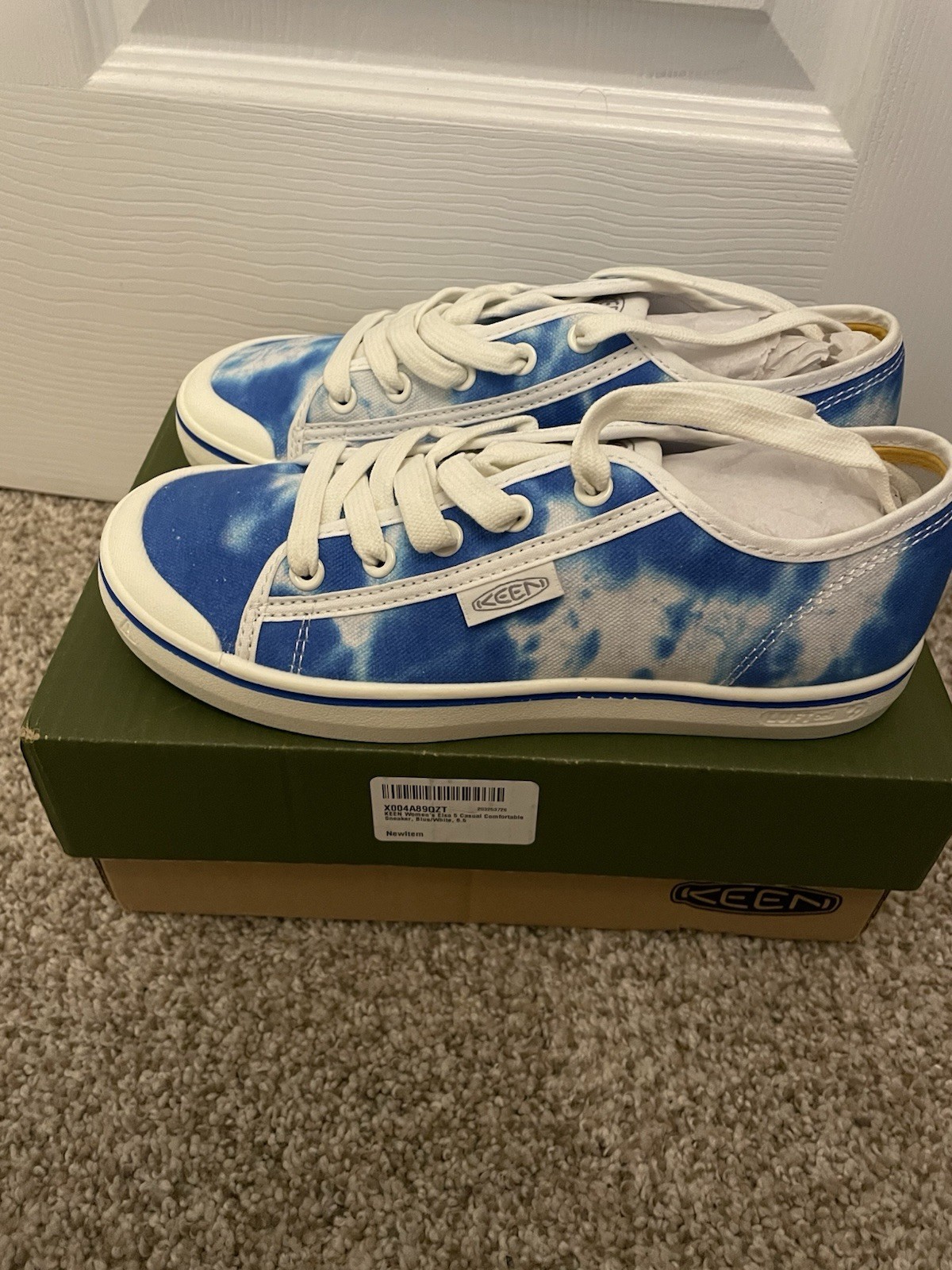 Keen Womens Elsa Lite Blue White Casual Fashion Sneakers Shoes Size 6.5 NEW