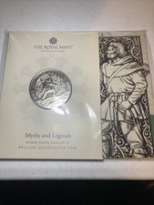 2024 Robin Hood - Myths and Legends £5 BU Coin Royal Mint Folder Display Pkg