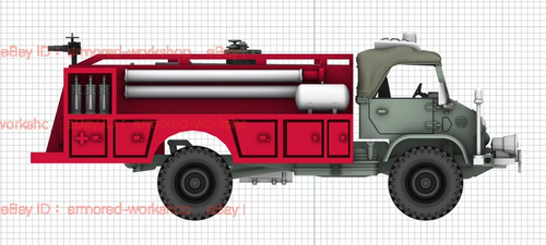 3D Printed 1/72 German Unimog 404 Fire Truck Unpainted - Picture 5 of 6
