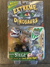 1997 Mattel Extreme Dinosaurs Savage STEGZ War Paint Warriors - New In Package!