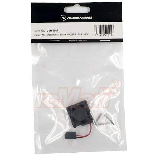 Hobbywing FAN-MP2510SH-6V-12000RPM 6V 0.17A-BLACK Cooling Fan For EZRUN MAX10 - Image 2 of 2